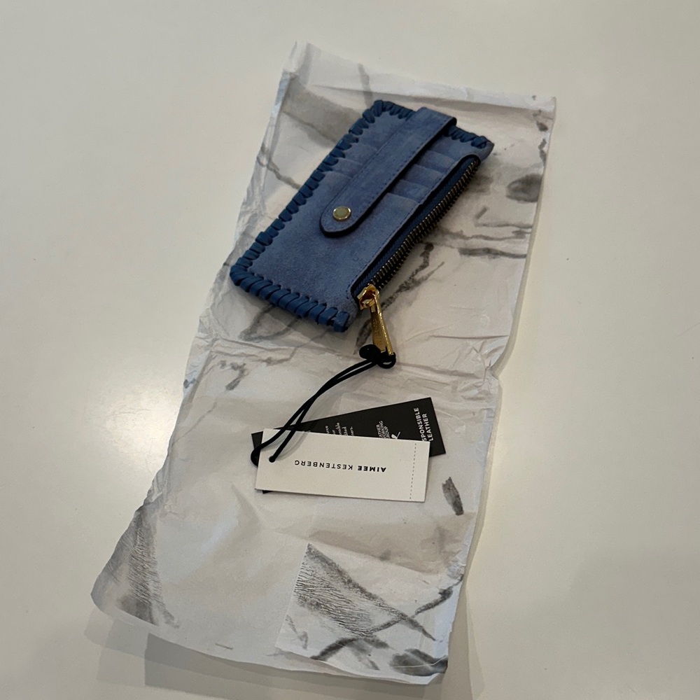 Aimee Kestenberg Blue Leather Card Holder